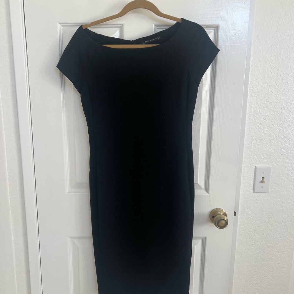 Zara Classic Black Midi Dress